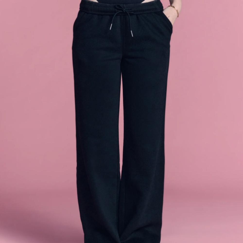 Womens LOVB Essentials Black Wide Leg Sweatpants - Black - Sz L/32" inseam - NEW